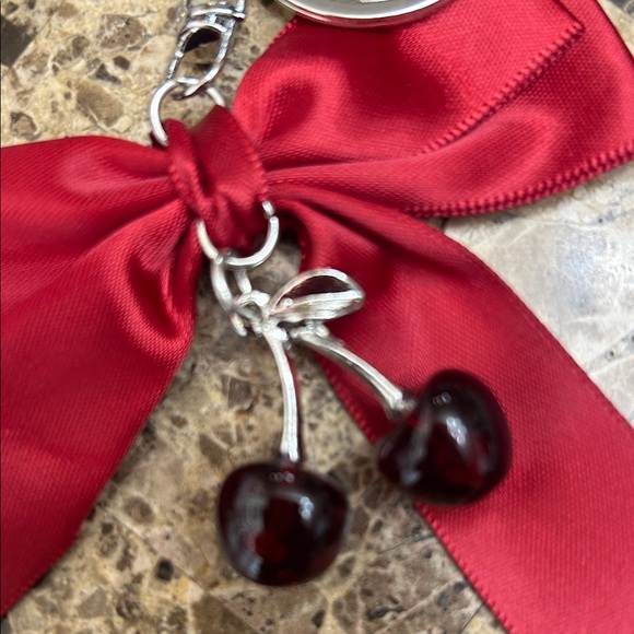 Elegant Red Cherry Keychain Accessory - Picture 2 of 2